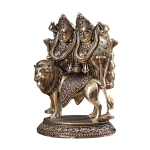 Brass Superfine Intricate Kaila Devi Chamunda Mata on Lion Idol 4.5" | Divine Protector | Destroyer of Evil | Handcrafted Pure Brass | Sacred Centerpiece for Home & Temple